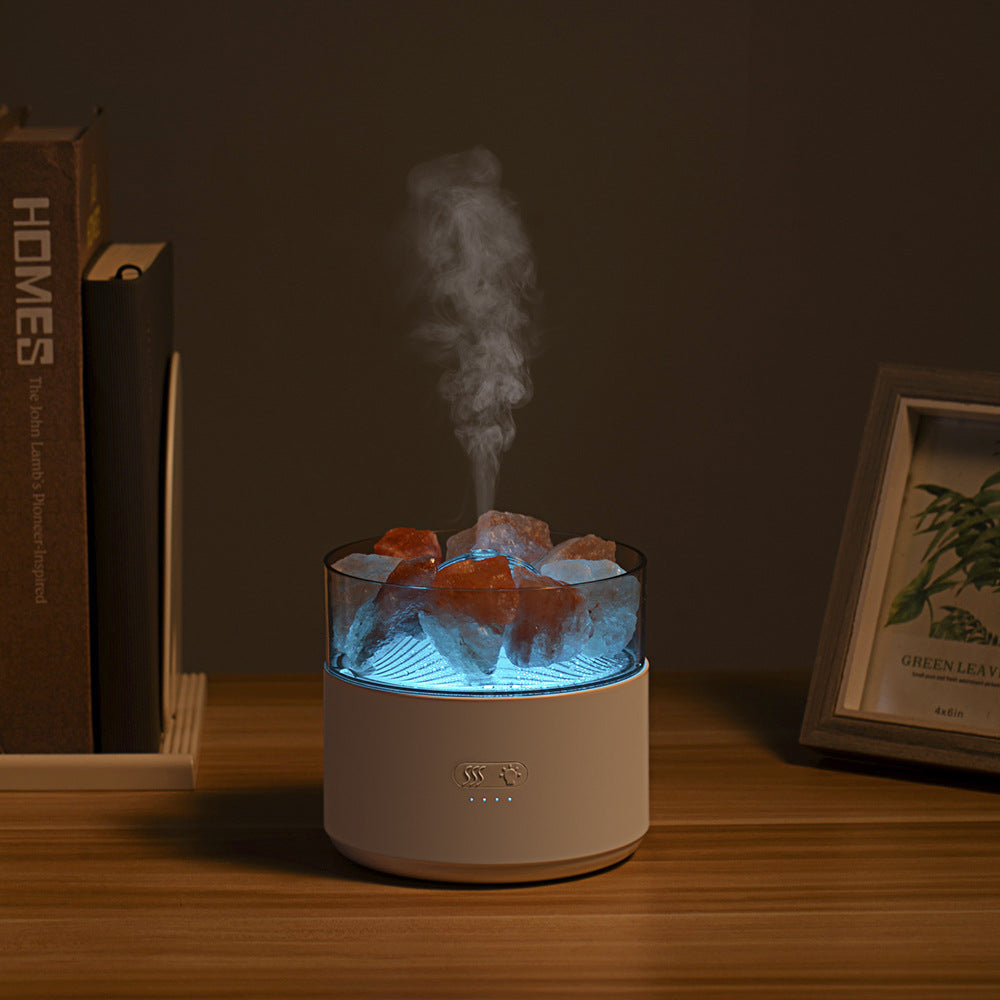 Cool-Mist Impeller Air Humidifier Crystal Salt Aroma Diffuser Incense Machine Fogger Essential Oil Lamp Difusor Ambient Light - AccessoryOrbit