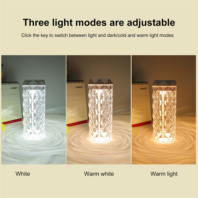 Crystal Lamp Air Humidifier Color Night Light Touch Lamp With Cool Mist Maker Fogger LED Atmosphere Room Decoration Home Decor Lights - AccessoryOrbit