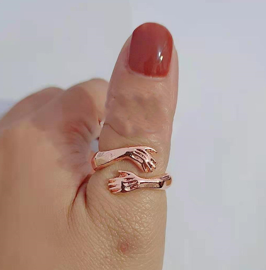 Love Hands Embracing Ring