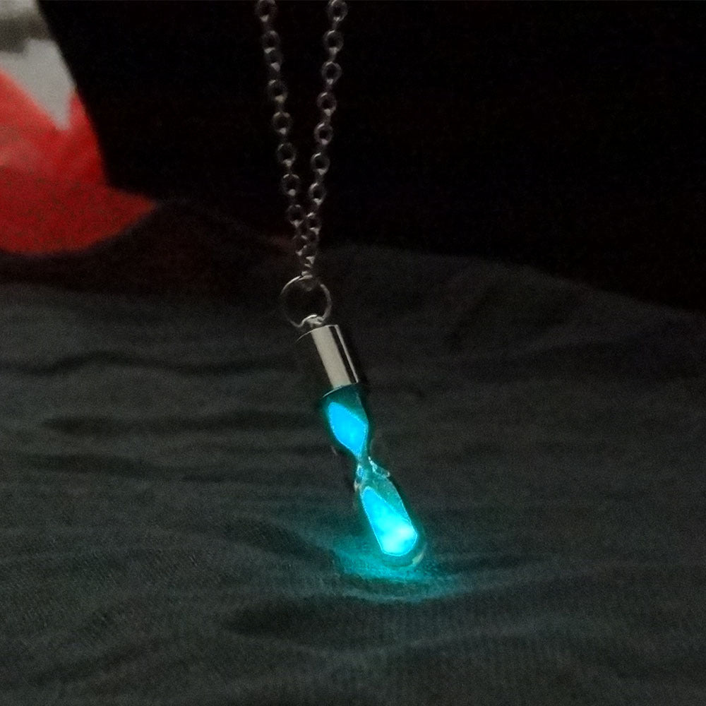 Crystal Hourglass Drift Bottle Noctilucent Pendant
