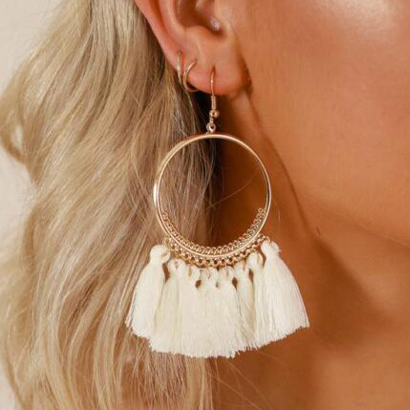 Big Round Drop Dangle Earrings - AccessoryOrbit