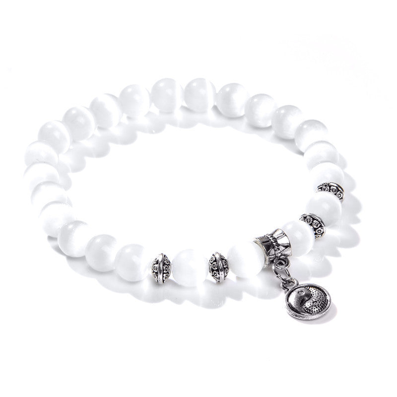 Lover White Beads Bracelet:tm: - AccessoryOrbit