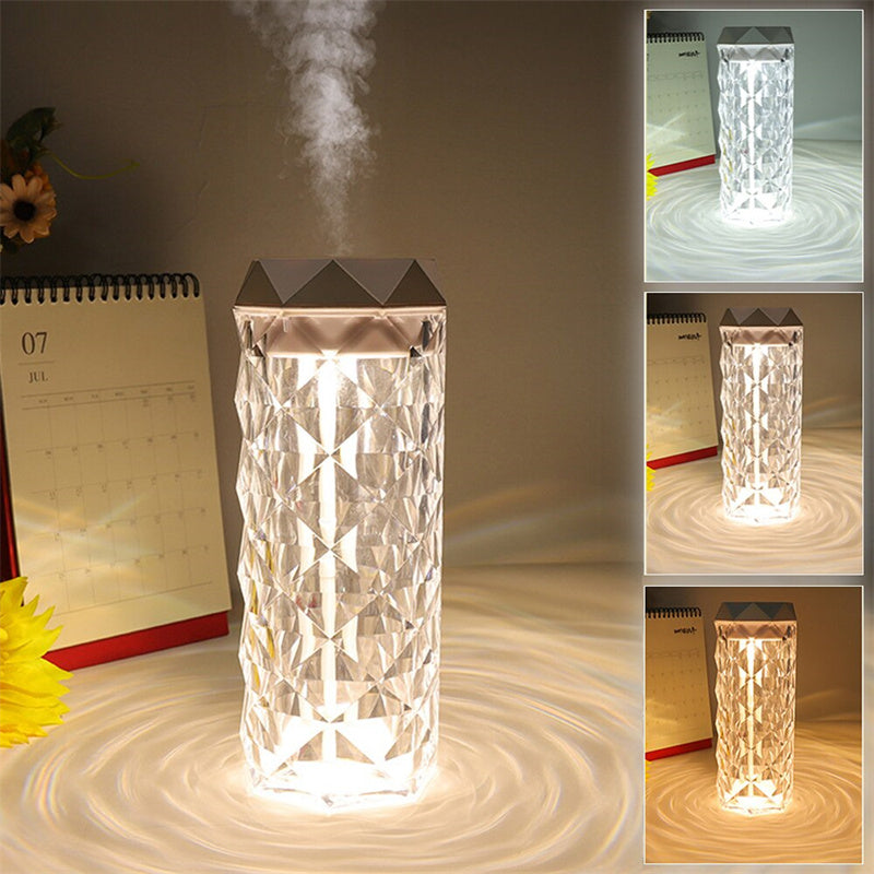 Crystal Lamp Air Humidifier Color Night Light Touch Lamp With Cool Mist Maker Fogger LED Atmosphere Room Decoration Home Decor Lights - AccessoryOrbit