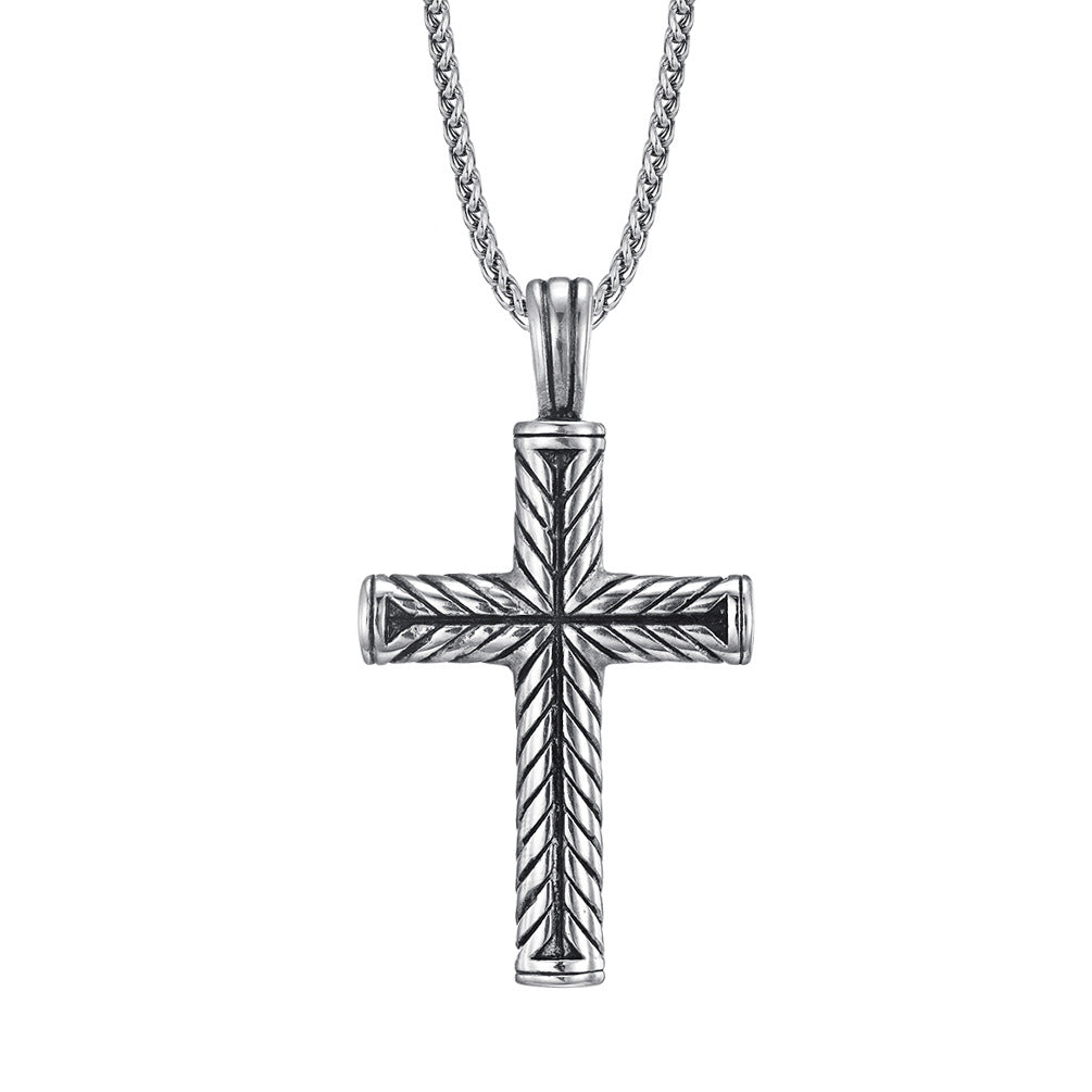 Men's Stainless Steel Casting Cross Pendant Necklace - AccessoryOrbit