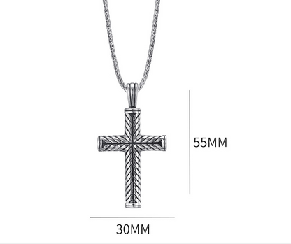 Men's Stainless Steel Casting Cross Pendant Necklace - AccessoryOrbit