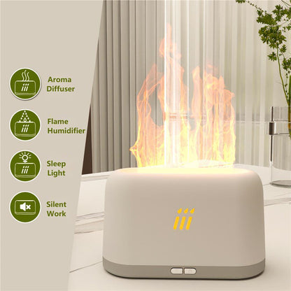 Flame Aroma Diffuser Air Humidifier Ultrasonic Cool Mist Maker Fogger Led Essential Oil Flame Lamp Difusor - AccessoryOrbit